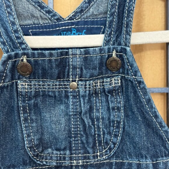 OshKosh Bgosh Denim Overalls Baby 9 Months Blue Jeans - Picture 3 of 7